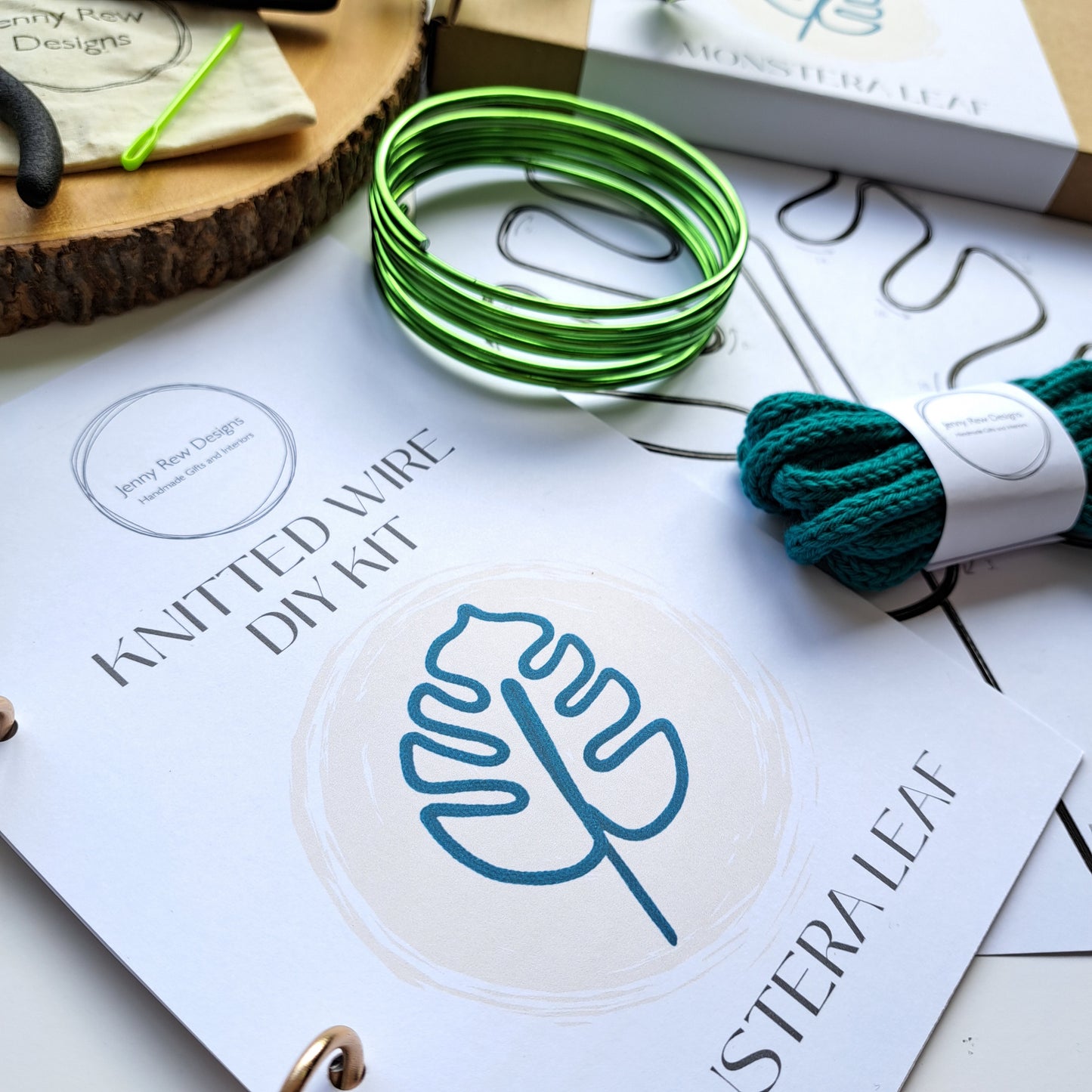 DIY Knitted Wire Kit - Monstera Leaf (tools incl)