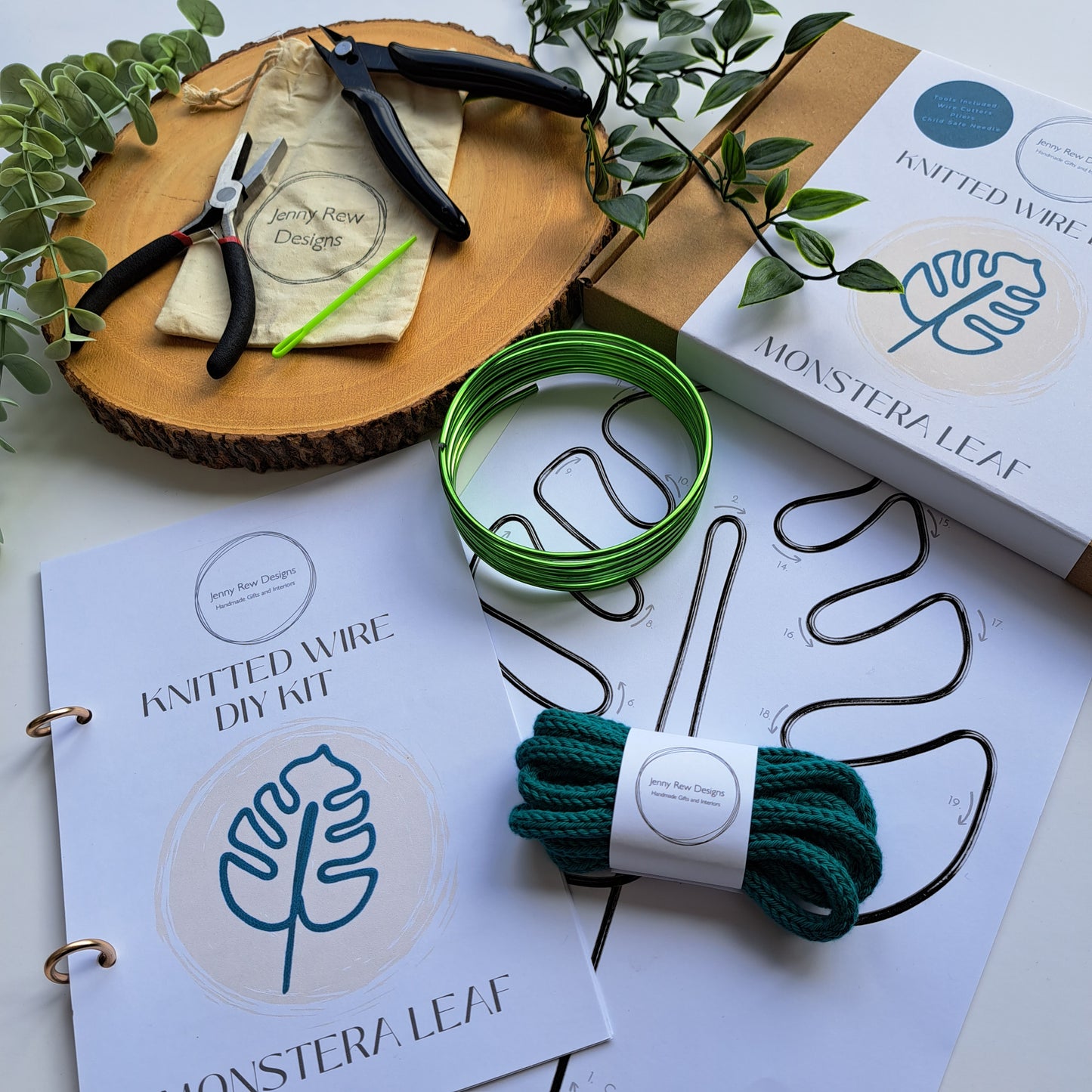 DIY Knitted Wire Kit - Monstera Leaf (tools incl)
