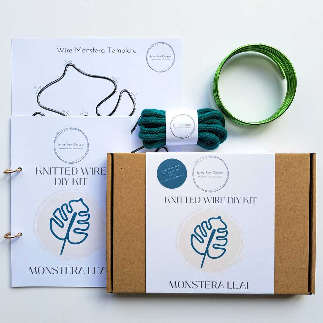 DIY Knitted Wire Kit - Monstera Leaf (tools incl)