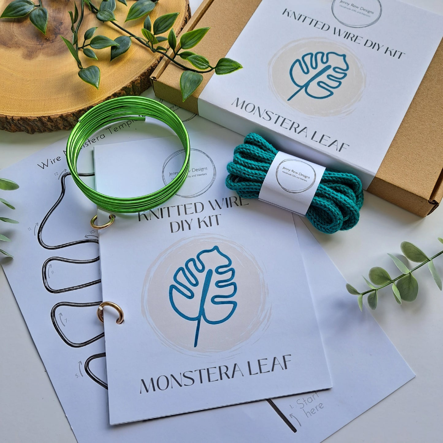 DIY Knitted Wire Kit - Monstera Leaf (tools NOT incl)