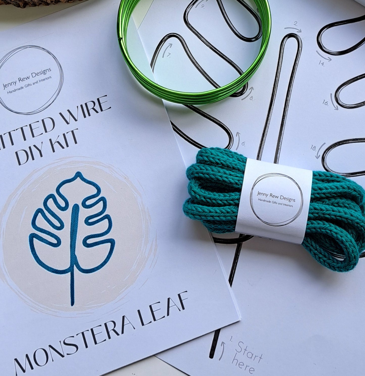 DIY Knitted Wire Kit - Monstera Leaf (tools NOT incl)