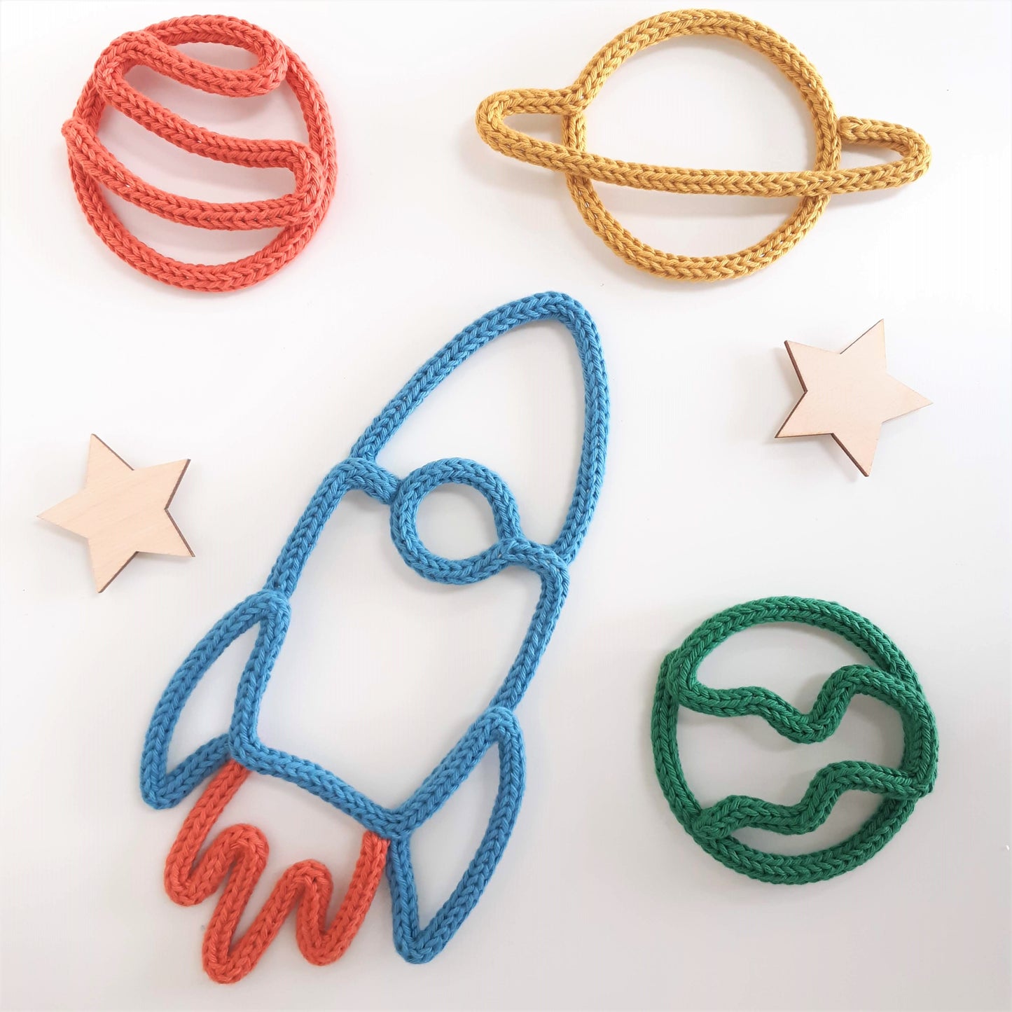 Space Theme Knitted Wire Decorations