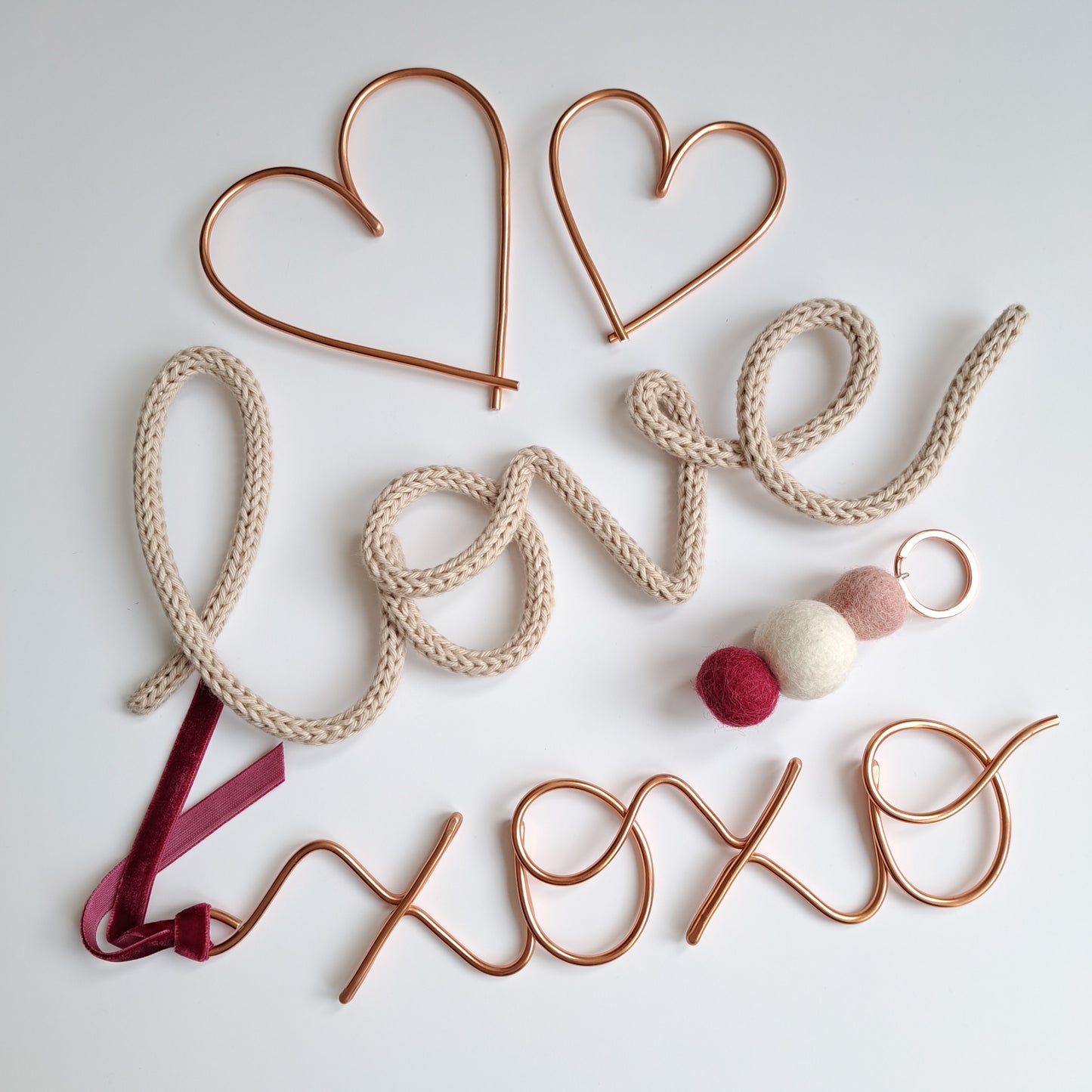 Love Knitted Wire Word
