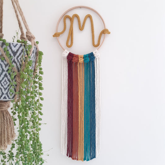 Rainbow Knitted Wire Letter Wall Hanging