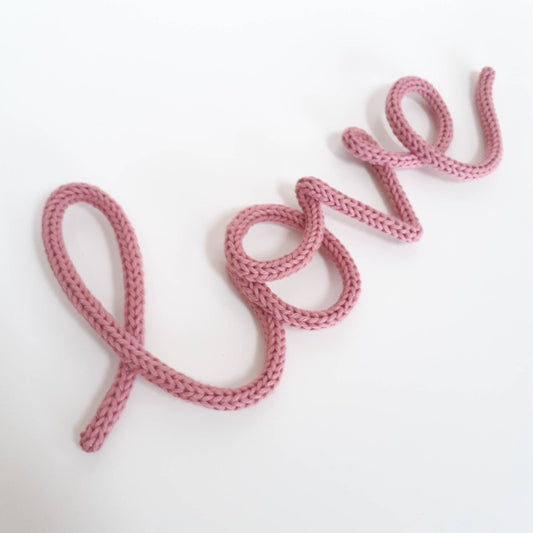Love Knitted Wire Word