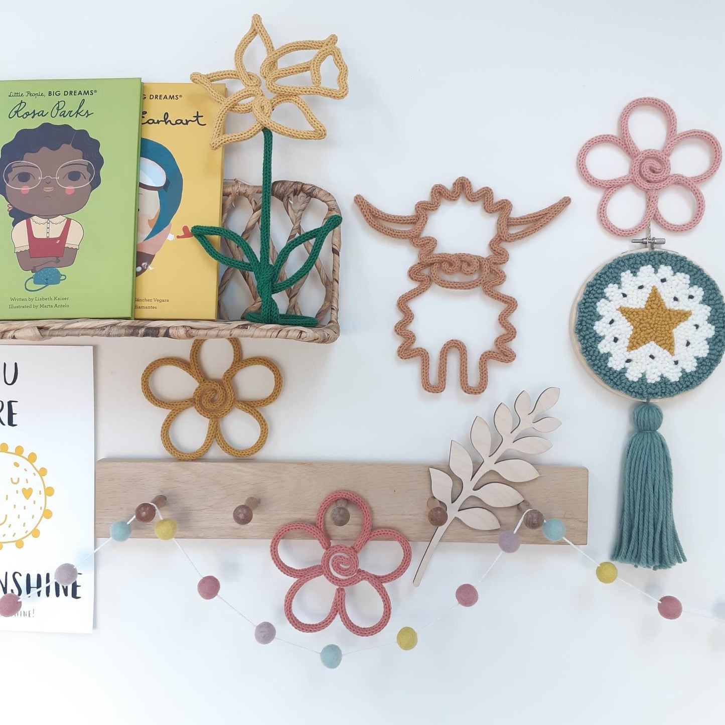 Flower Knitted Wire Decorations